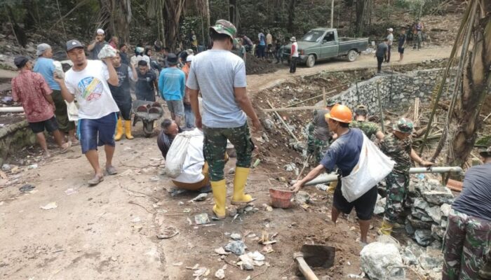 TMMD Ke-126 Kodim 1606 Mataram Pacu Pembangunan Talud Desa