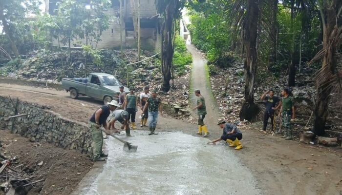 Satgas TMMD dan Warga Giri Madia Berpacu Selesaikan Pembangunan Desa