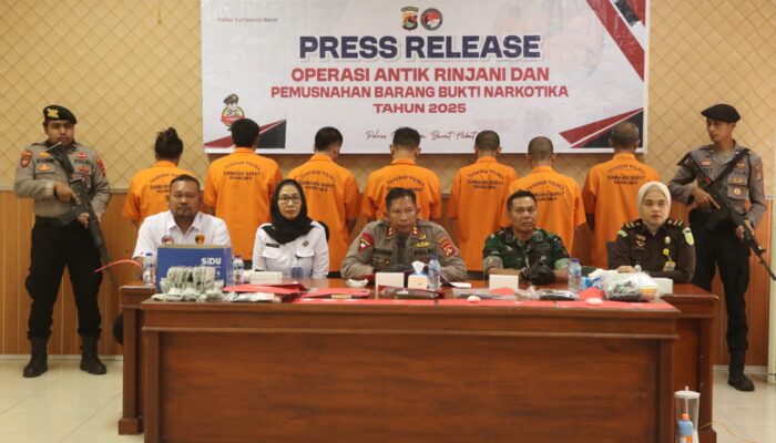 Polres Sumbawa Barat Rilis Hasil Operasi Antik Rinjani 2025, Musnahkan Barang Bukti Narkotika